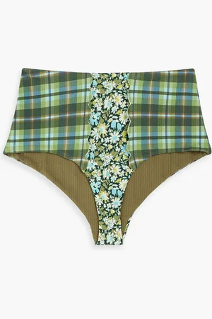 Marysia Chesapeake printed textured stretch-crepe high-rise bikini briefs - - XXS