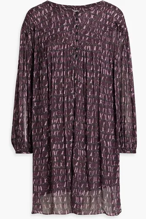 Marant Etoile Silorion tie-dyed crepon mini dress - Purple - FR 40