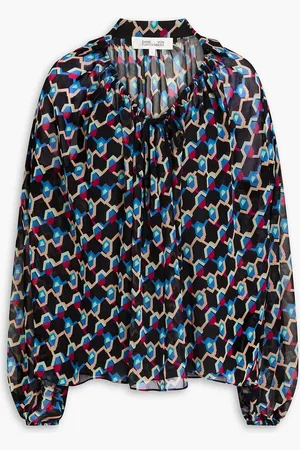Diane von Furstenberg Kipleen printed chiffon blouse - - XL