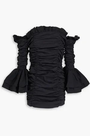 ROTATE Off-the-shoulder ruffled cotton-blend poplin mini dress - - DE 32
