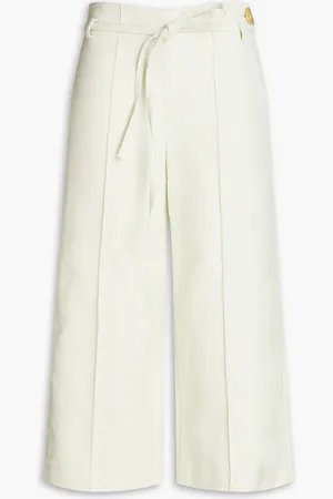Vince Cotton and linen-blend culottes - Green - US 8