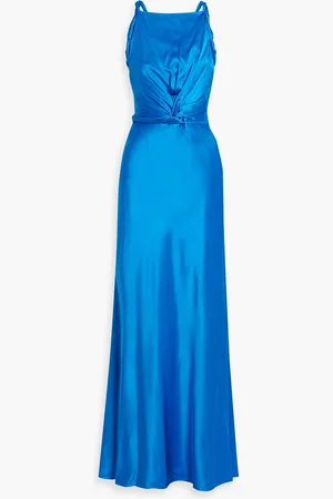 Roksanda Likai twisted silk-satin gown - Blue - UK 12