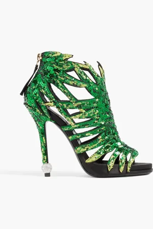 Roger Vivier Embellished satin platform sandals - - EU 37
