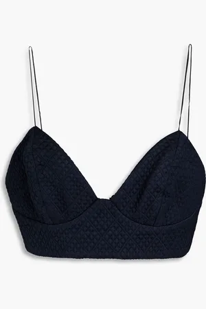 ADAM LIPPES Matelassé wool-blend bra top - Blue - US 2
