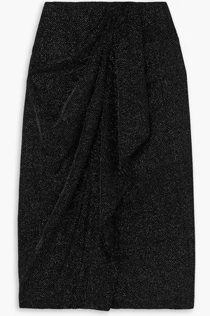 Marant Etoile Alyssa crystal-embellished velvet midi skirt - - FR 36