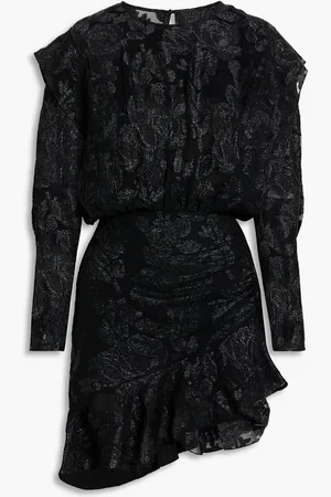 IRO Murai ruffled metallic fil coupé silk-blend chiffon mini dress - - FR 34