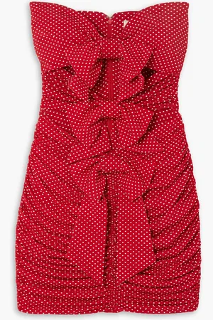 ALEXANDRE VAUTHIER Strapless bow-detailed cutout polka-dot stretch-jersey mini dress - - FR 40
