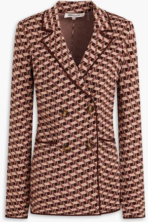 Diane von Furstenberg Dion double-breasted jacquard-knit blazer - - US 4