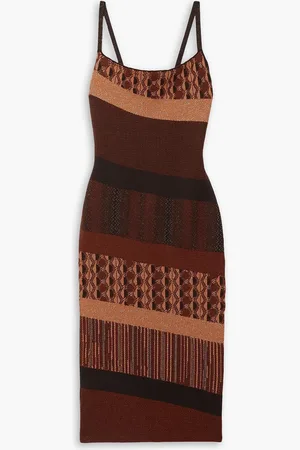 Ahluwalia Paneled metallic merino wool midi dress - - L