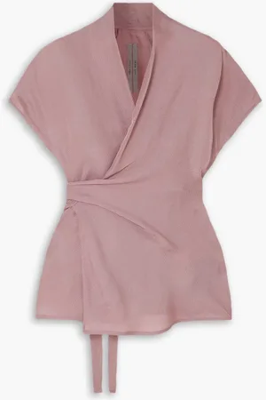 Rick Owens Draped jacquard wrap top - Pink - IT 40