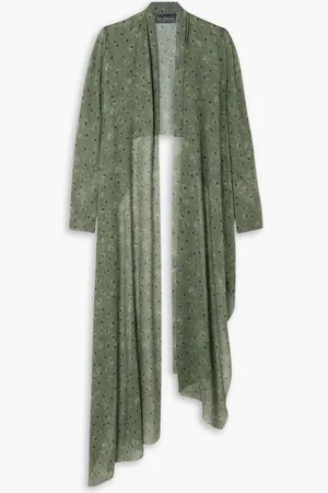 Cortana Irina printed silk-georgette wrap jacket - Green - FR 42
