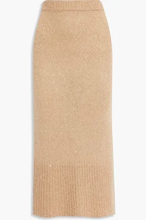 Altuzarra Sequin-embellished metallic knitted midi skirt - Metallic - XS