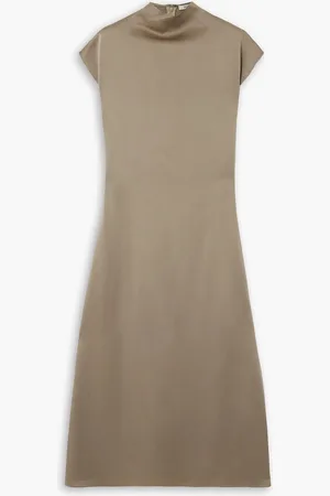 Gauchere Satin midi dress - Neutral - FR 40