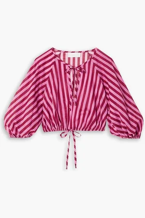 ZIMMERMANN Cropped striped cotton-voile top - - 00