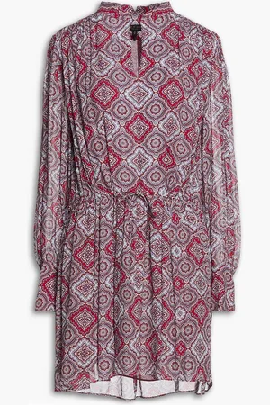 RAG&BONE Carly pleated printed georgette mini dress - - M