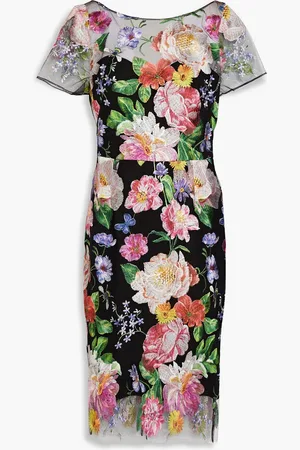 Marchesa Notte Embroidered tulle dress - - US 2