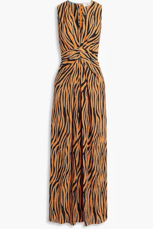 Diane von Furstenberg Ace zebra-print crepe maxi dress - - US 0