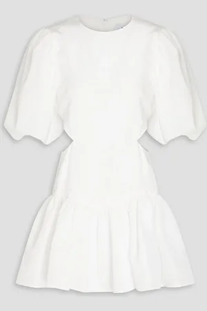 Msgm Cutout gathered shantung mini dress - - IT 42