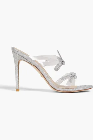 Stuart Weitzman Bow 100 embellished PVC mules - Metallic - EU 38.5