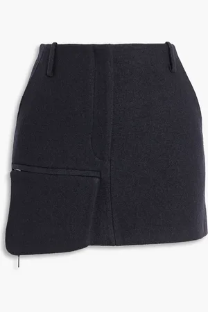 tibi Wool-blend felt mini skirt - Blue - US 10