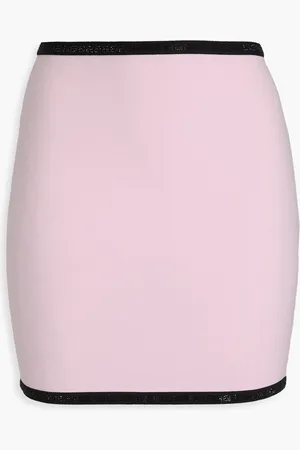 Alexander Wang Two-tone crystal-embellished stretch-jersey mini skirt - Pink - M