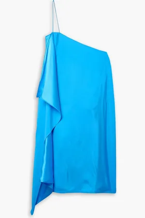 GAUGE81 Misaki asymmetric duchesse silk-satin mini dress - Blue - DE 42