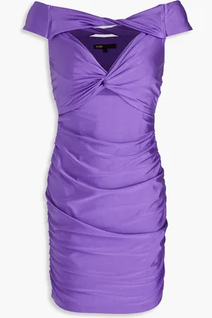 Maje Off-the-shoulder cutout twisted satin-jersey mini dress - - FR 42