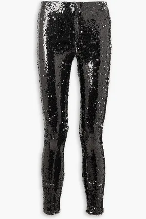 Isabel Marant Madilio sequined cotton-jersey skinny pants - Metallic - FR 34