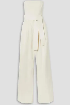 A.L.C. Elsie strapless belted linen-blend jumpsuit - White - US 00