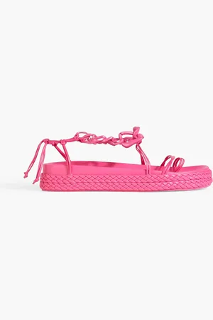 AJE Astrid chain-embellished leather platform sandals - Pink - EU 36