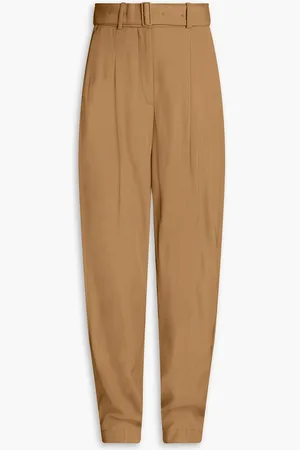 Joseph Drew belted pleated twill tapered pants - Neutral - FR 42