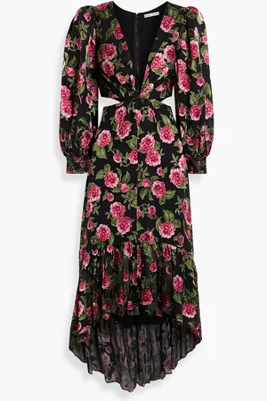 ALICE+OLIVIA Alice Olivia - Katia ruffled floral-print fil coupé chiffon maxi dress - - US 0