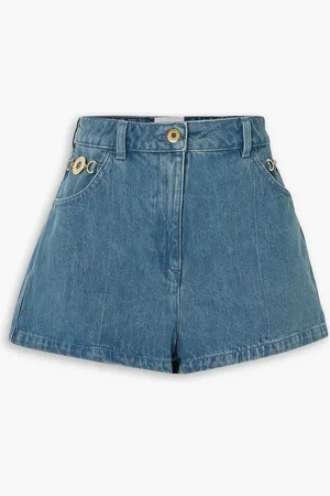 Patou Embellished denim shorts - Blue - FR 42