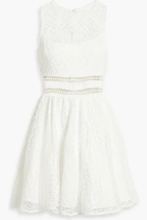 Ml Monique Lhuillier Gathered macramé lace mini dress - White - US 12
