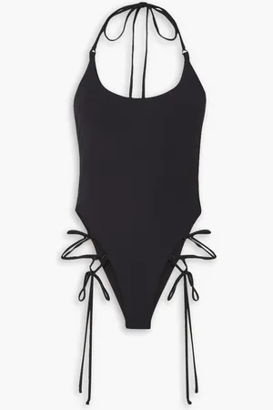 The Attico Tie-detailed ribbed swimsuit - - M