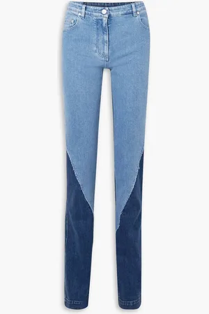 Peter Do Two-tone high-rise slim-leg jeans - Blue - FR 36