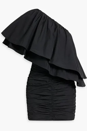 ROTATE Taft one-shoulder ruffled taffeta mini dress - - DE 36