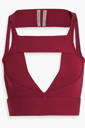 Rick Owens Cropped cutout knitted top - Purple - L