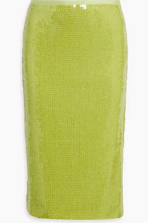 Helmut Lang Sequined mesh midi skirt - Green - US 4