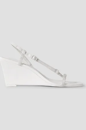 St Agni Brassiere leather and faille wedge sandals - - EU 39