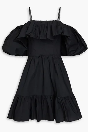 ULLA JOHNSON Lila cold-shoulder gathered cotton-poplin mini dress - - US 0