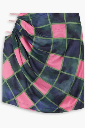 Ahluwalia Patel cutout printed satin mini skirt - - UK 12