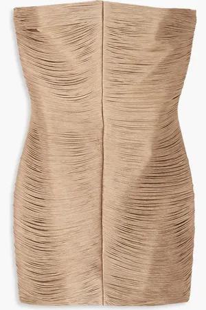 Alexander Wang Strapless metallic fringed stretch-mesh mini dress - Metallic - US 12
