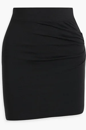 Helmut Lang Ruched stretch cotton and modal-blend jersey mini skirt - - XXS