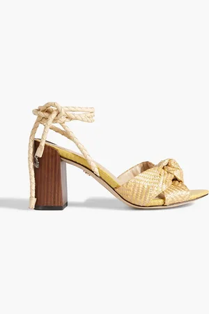 Sam Edelman Bodhi knotted faux raffia sandals - Yellow - US 5