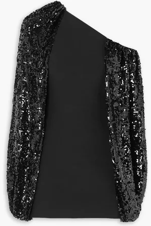 Safiyaa Janie one-shoulder cape-effect sequined crepe mini dress - - FR 42