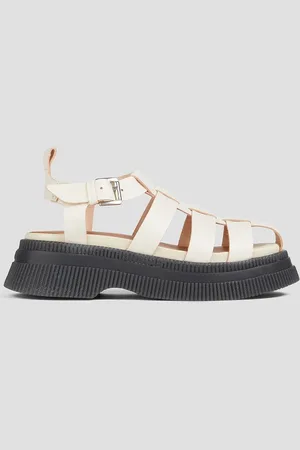 Ganni Leather platform sandals - White - EU 40