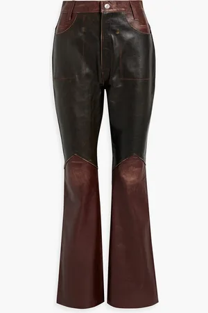 RE/DONE Two-tone leather flared pants - - 28