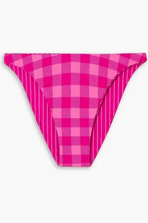 Solid Annabelle reversible printed bikini briefs - Pink - XL