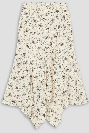 VERONICA BEARD Mac floral-print silk-blend crepe de chine midi skirt - White - US 2